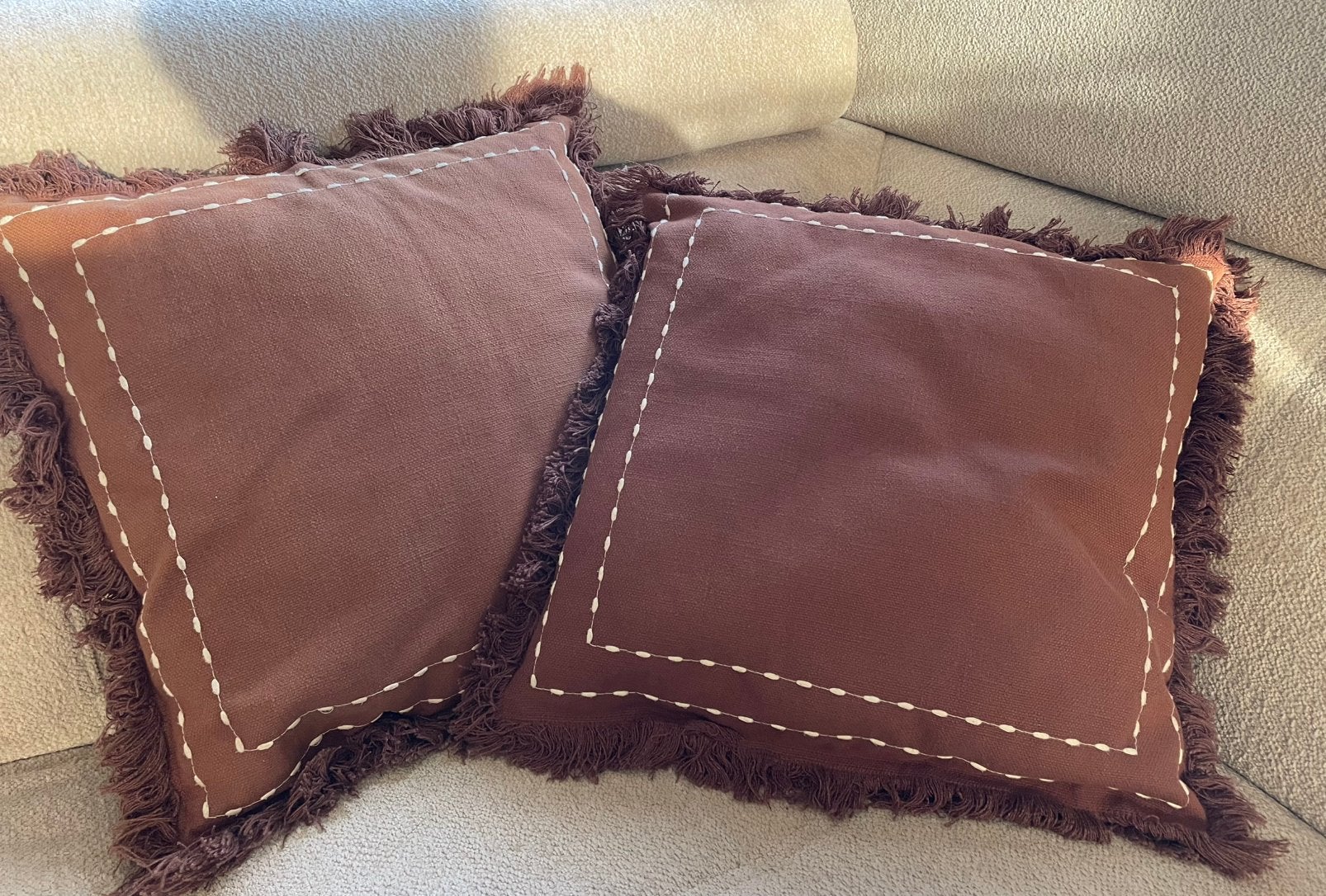 2 coussins bruns (rembourrés), Enlèvement ou Envoi
