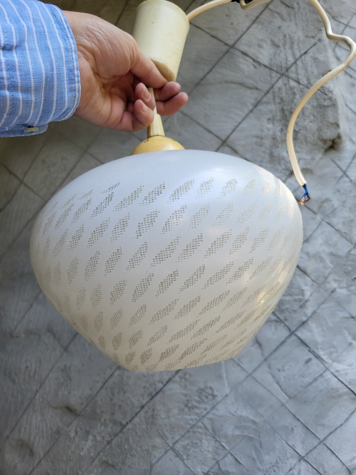 glazen hanglamp jaren 70, Ophalen