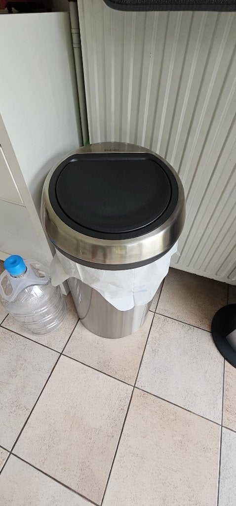 Grote Brabantia RVS prullenbak ~50-60 L, Huis en Inrichting, Keuken | Keukenbenodigdheden, Gebruikt, Brabantia, Zwart, Ophalen