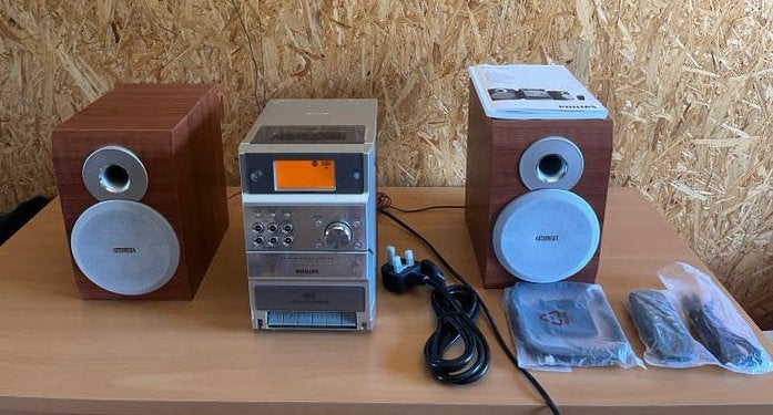Microchaîne Hi-Fi Philips MCM190/22 avec enceintes bois, Enlèvement, Utilisé, Autres types, Avec lecteur de CD
