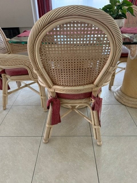 tafel met 6 stoelen, Huis en Inrichting, Ophalen, Gebruikt, 100 tot 150 cm, Glas