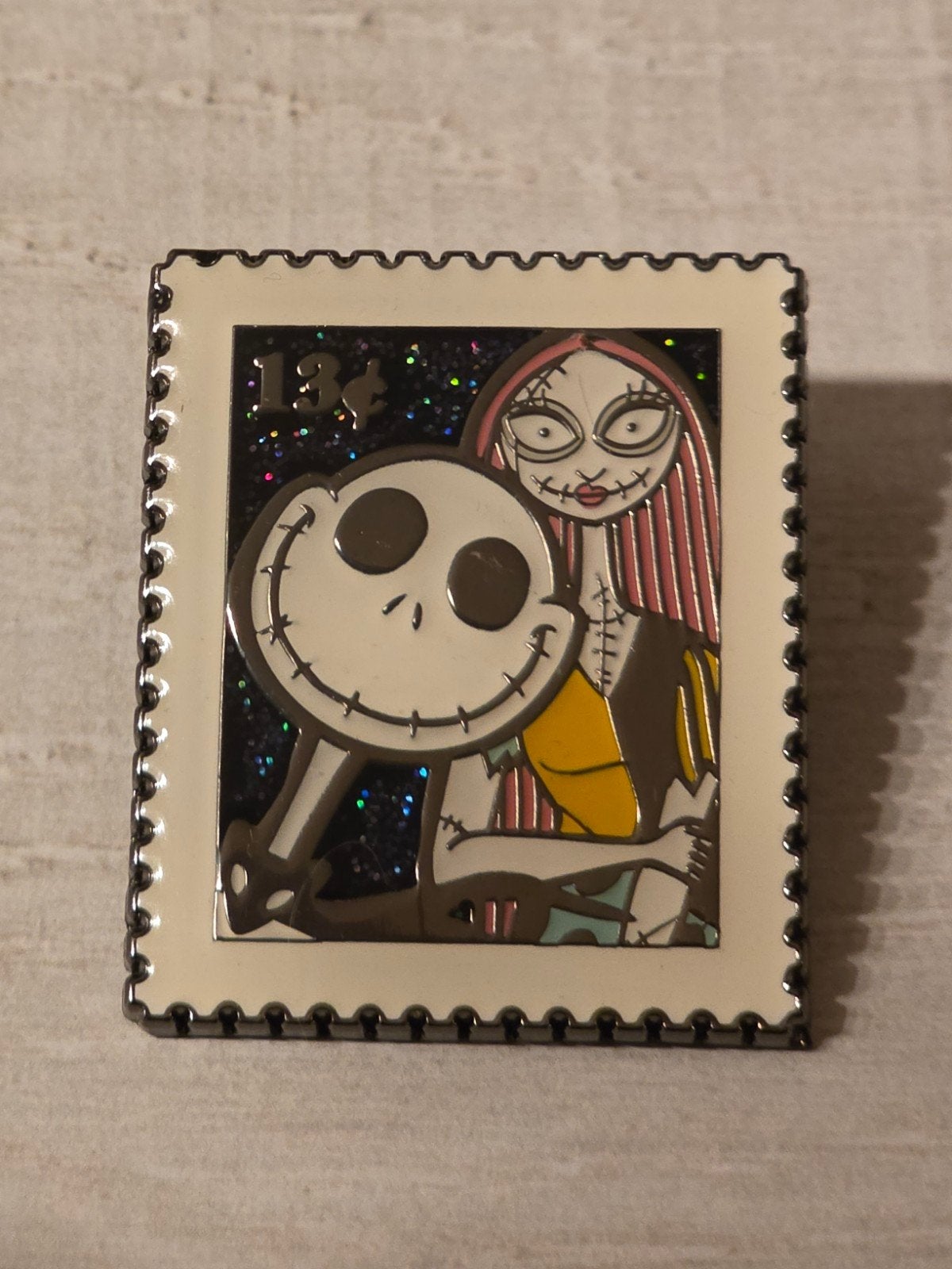 Jack and Sally poststamp Loungefly Pin NBC, Ophalen of Verzenden, Overige figuren, Zo goed als nieuw, Overige typen