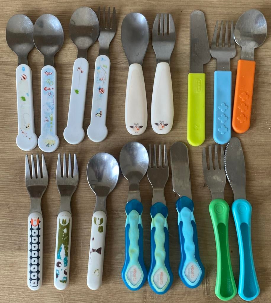 Ensemble de 17 couverts inox enfants, Enlèvement, Utilisé, Inox ou Chrome