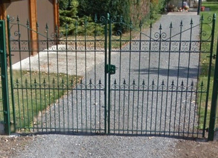 metalen gepoedercoat smeedijzer tuinpoort, Ophalen