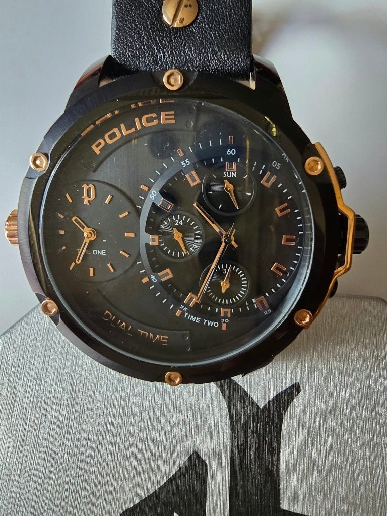 Montre Police Negada PLI5600JSB neuve, Overige materialen, Leer, Polshorloge, Nieuw
