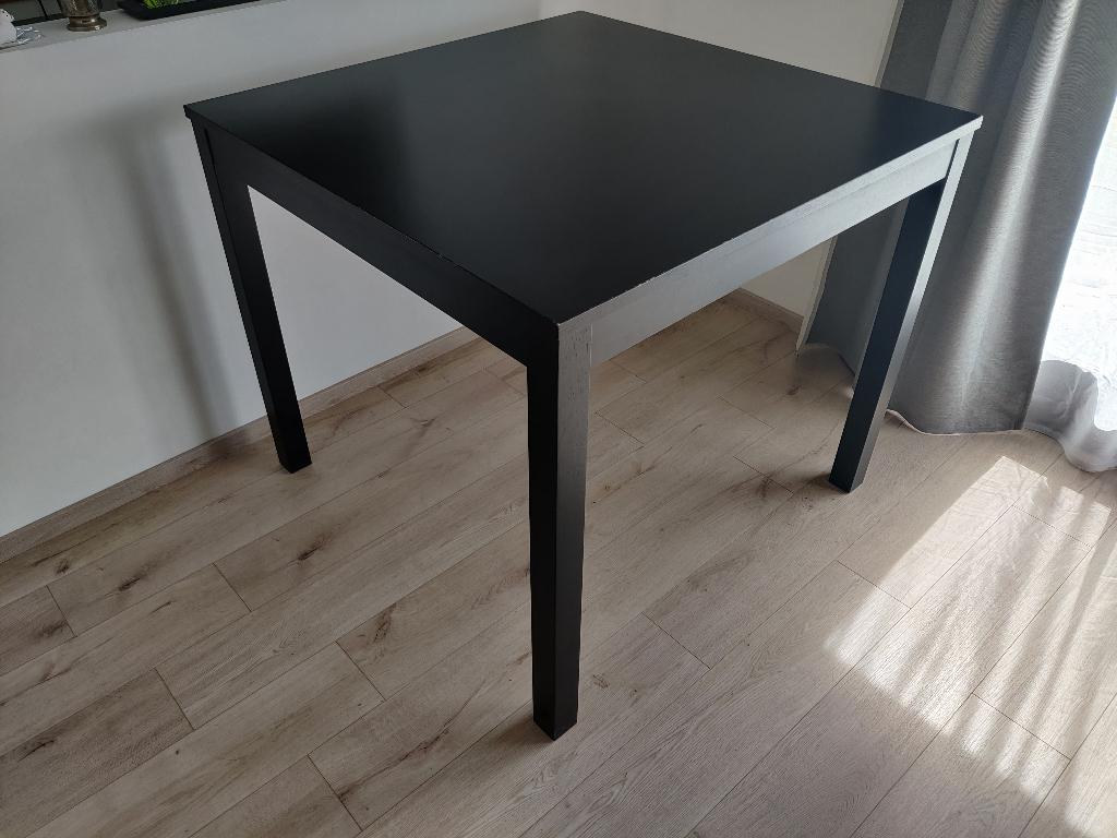 Zwarte vierkante tafel 110x110 (95cm hoog), Huis en Inrichting, Tafels | Eettafels, Ophalen, Gebruikt, Vierkant, Vier personen