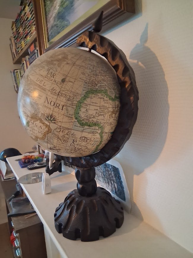wereldbol, Maison & Meubles, Rotatif, Globe terrestre antique, Comme neuf, Enlèvement