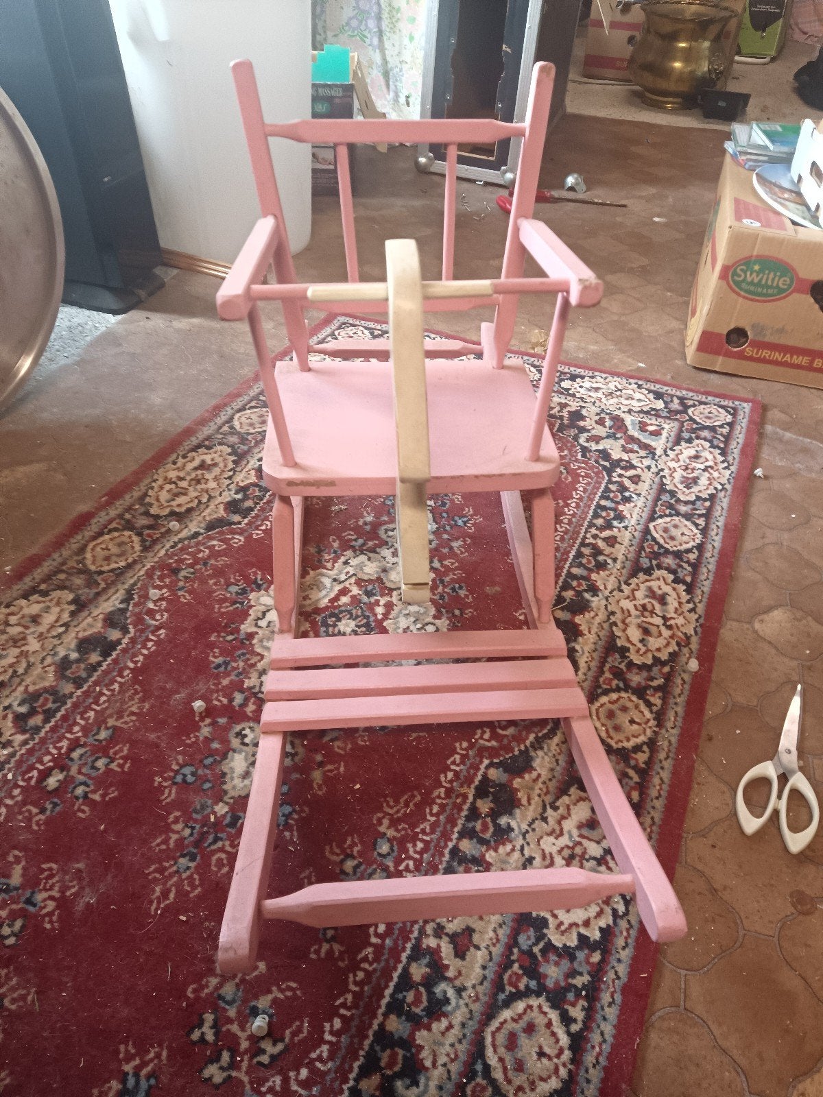 roze schommelstoel, Ophalen, Gebruikt