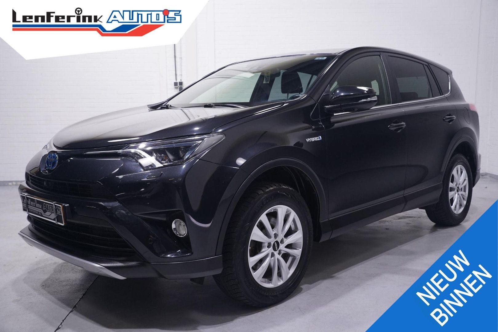 Toyota RAV 4 2.5 Hybrid AWD Dynamic navigatie lederen-bekled, Auto's, Automaat, Zwart, Bedrijf, Hybride Elektrisch/Benzine