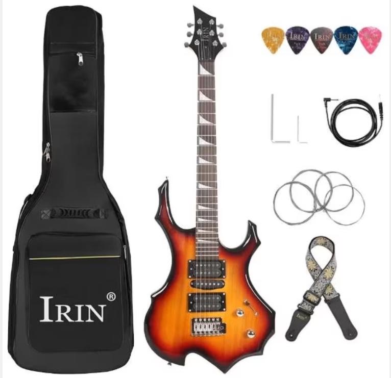 Luxe elektrische gitaar set Irin met accessoires en tas, Enlèvement ou Envoi, Neuf