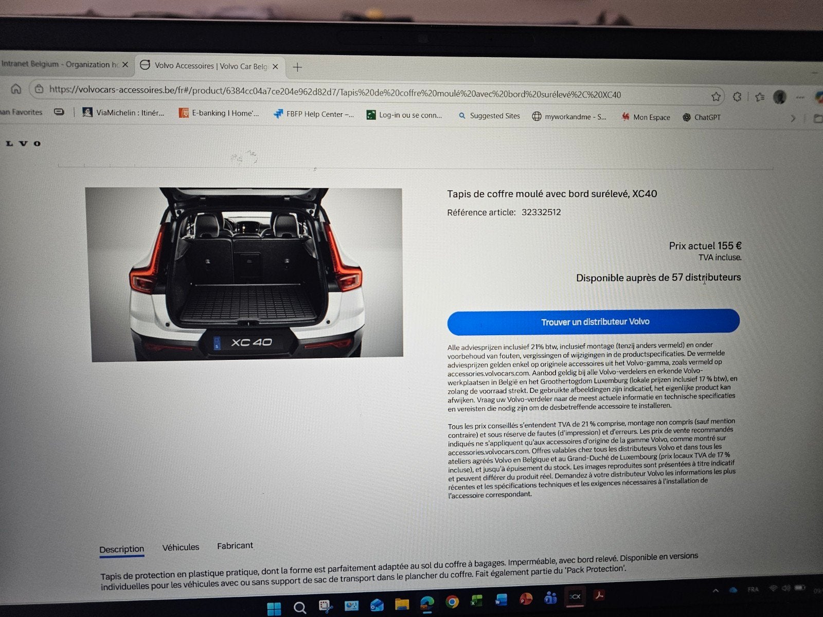 tapis de coffre kofferbakmat volvo xc40, Enlèvement, Utilisé