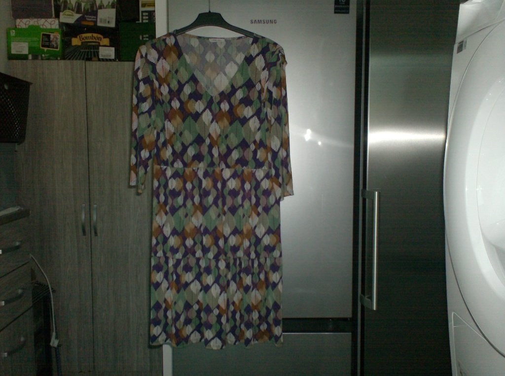 mooie jurk maat 46 paprika, Kleding | Dames, Jurken, Maat 46/48 (XL) of groter, Ophalen of Verzenden, Zo goed als nieuw, Knielengte