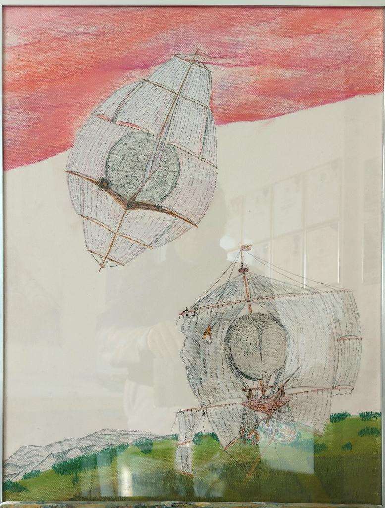 Peinture pastel Steampunk ! signé par Luc Moreau., Antiquités & Art, Art | Peinture | Abstraite, Enlèvement ou Envoi