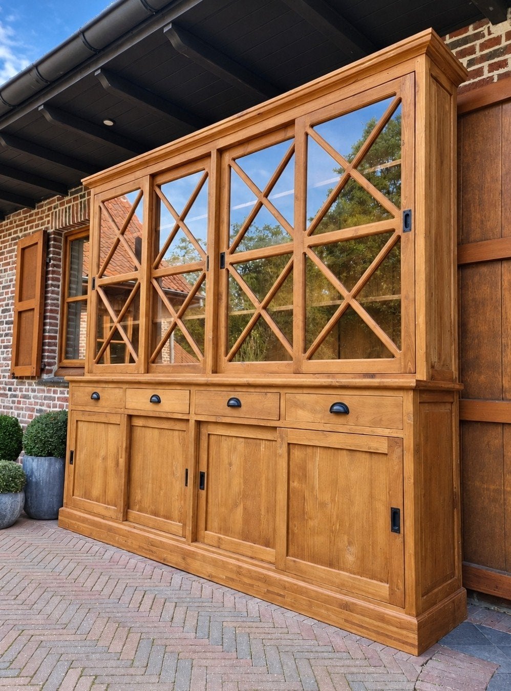 buffet/vitrine en teck ART, Maison & Meubles, Teck, 25 à 50 cm, 200 cm ou plus, .