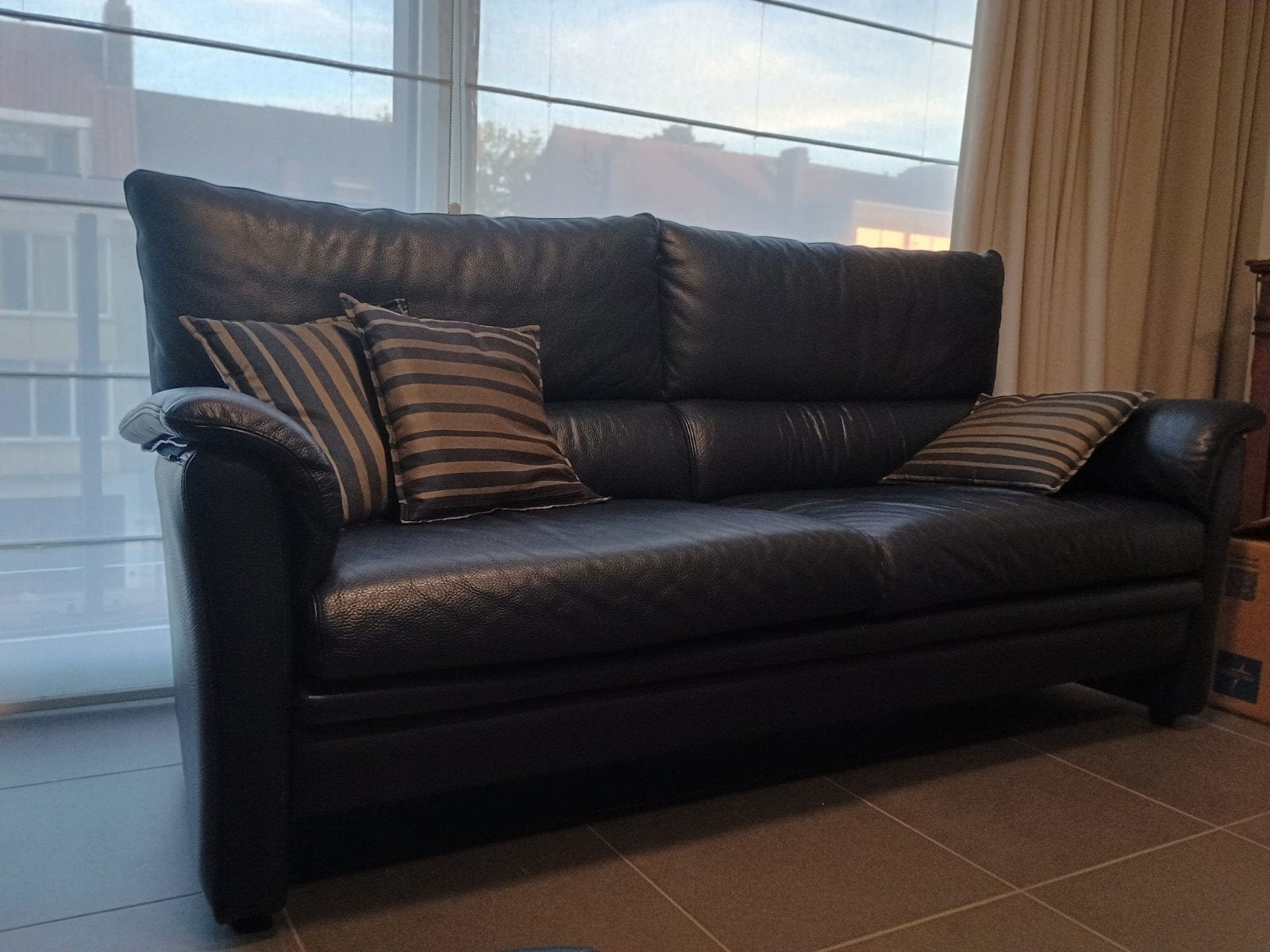 lederen salon, Huis en Inrichting, Ophalen, Gebruikt, Leer