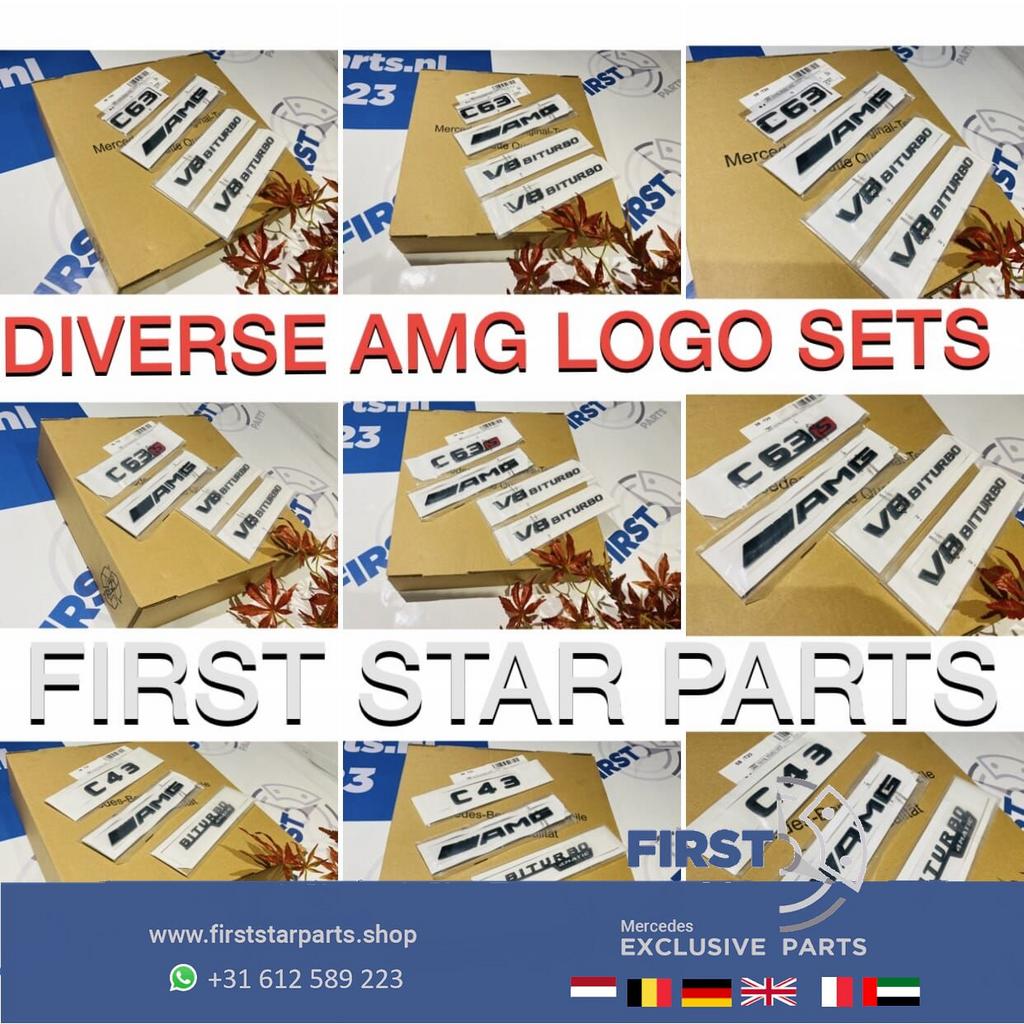 W205 C450 AMG LOGO SET CHROOM EMBLEMEN C KLASSE 2014-2021 45, Gebruikt, -, Ophalen of Verzenden, -