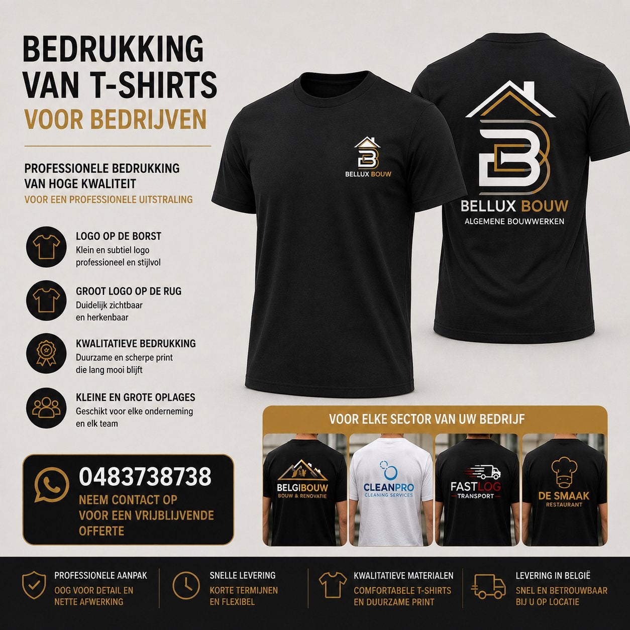 T-shirts bedrukken met uw bedrijfslogo | Bedrijfskleding