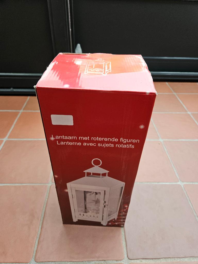 Kerstlantaarn met roterende figuren, Ophalen of Verzenden, Gebruikt