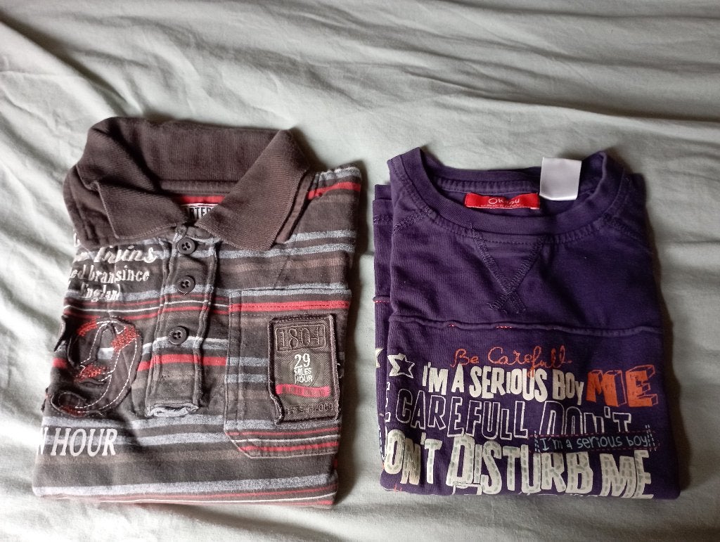 2 longsleeves mt 116, Ophalen of Verzenden, Gebruikt, Jongen, Shirt of Longsleeve