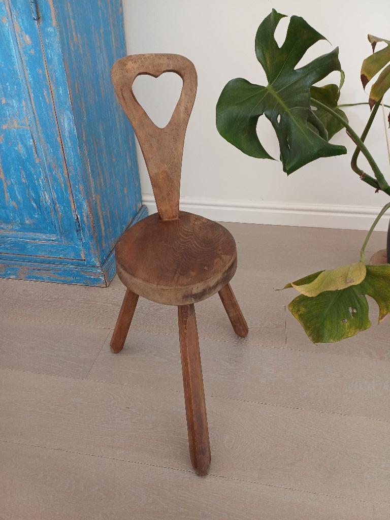 Antieke melkkruk spinning stoeltje chair, Antiek en Kunst, Ophalen