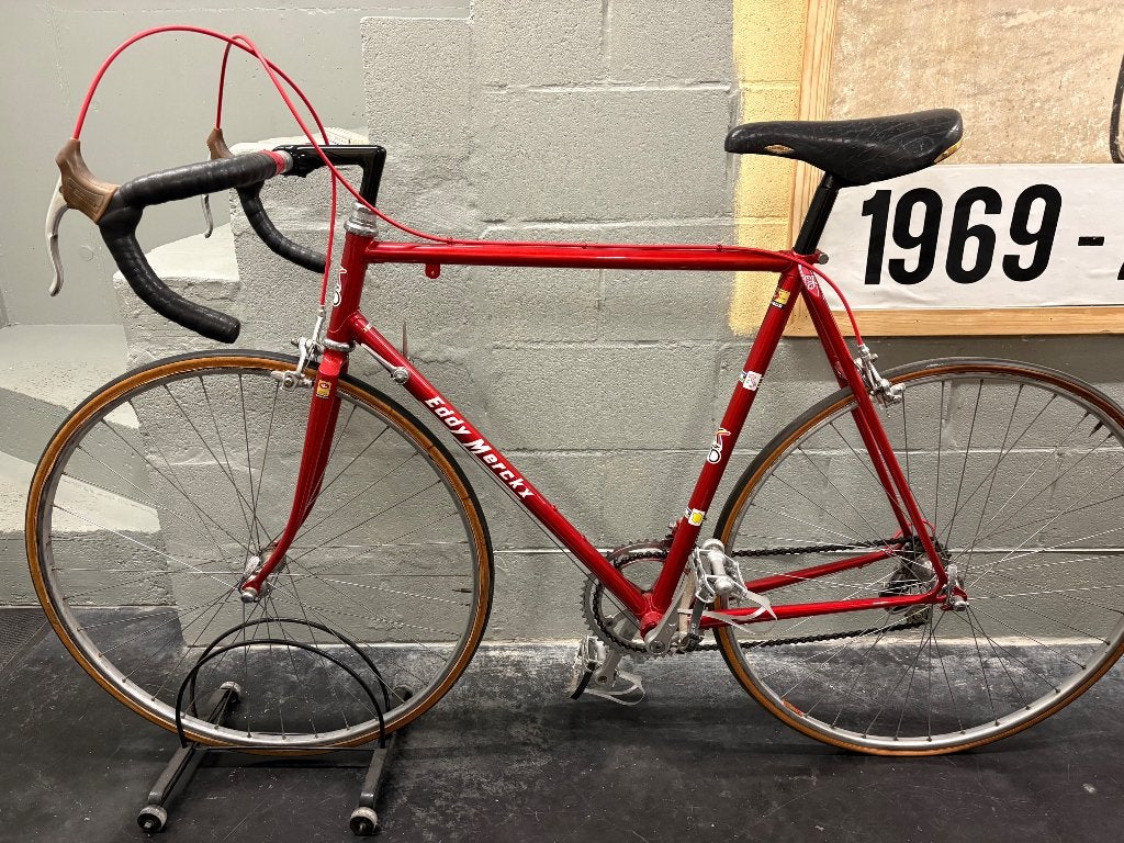 Retro Eddy Merckx koersfiets, Fietsen en Brommers, 28 inch, Velgrem, 53 tot 57 cm, Ophalen