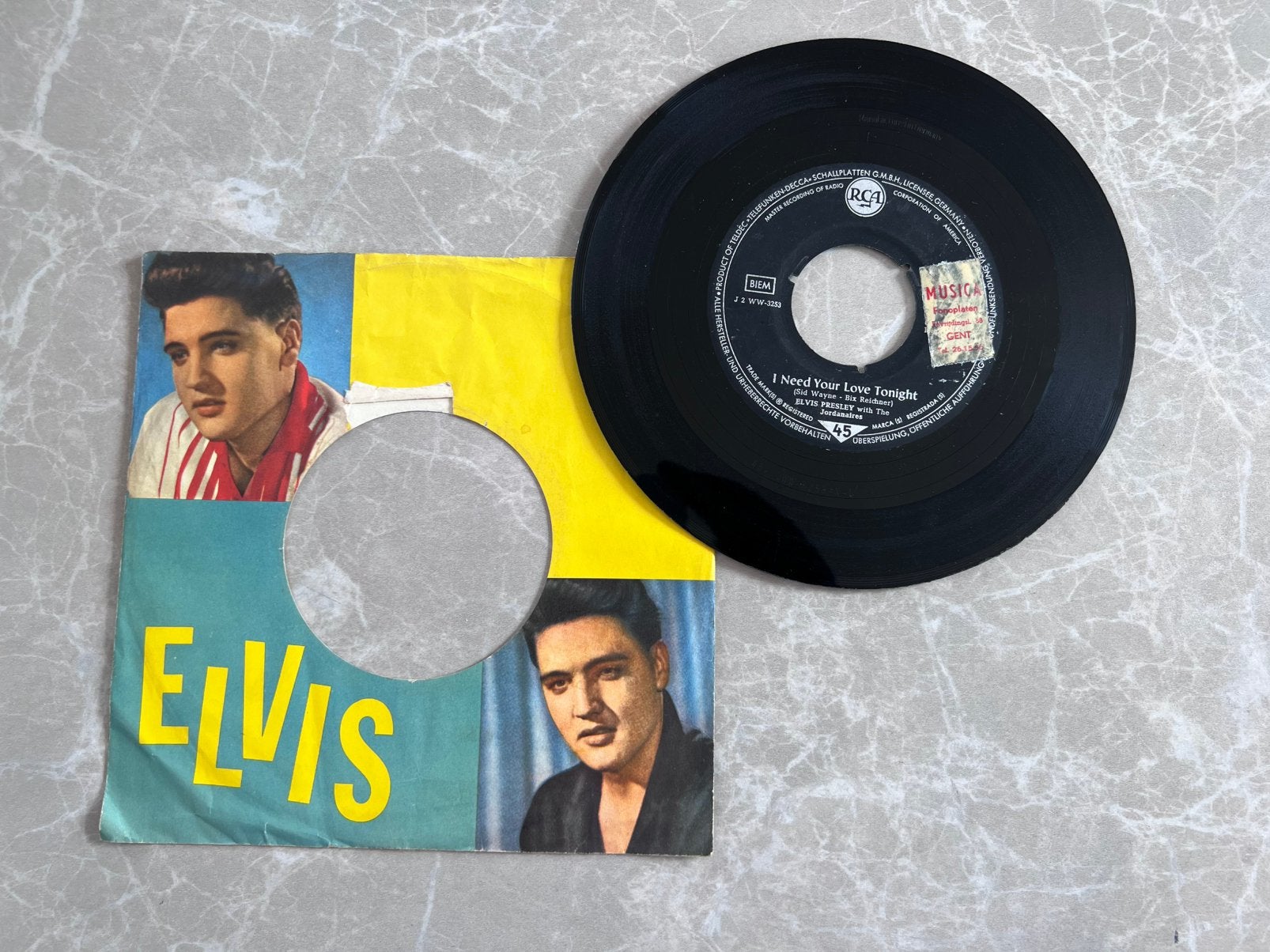 Vinyl 7" Elvis, Ophalen of Verzenden, Gebruikt, 7 inch