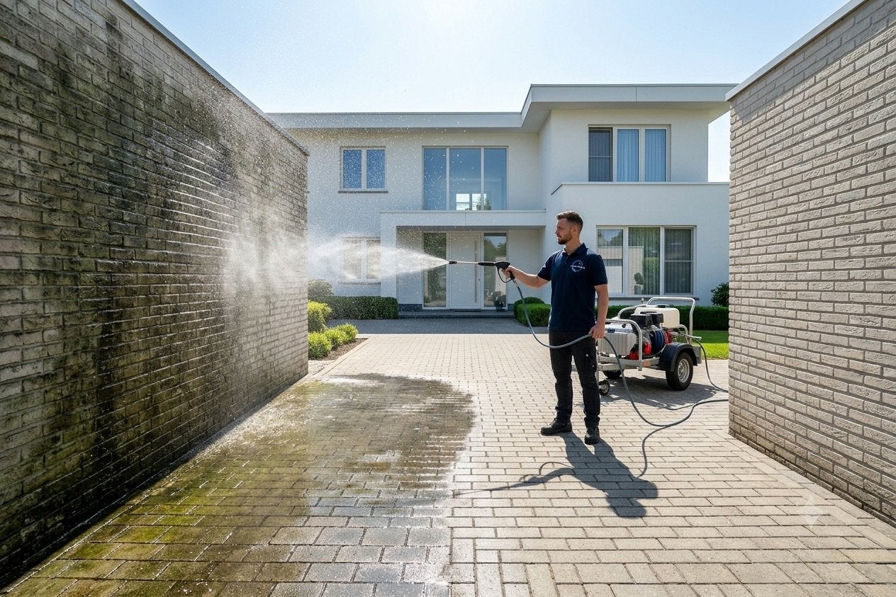 Terras oprit en gevel reinigig, Diensten en Vakmensen, Schoonmakers en Ramenwassers, Schoonmaken bedrijfsruimte