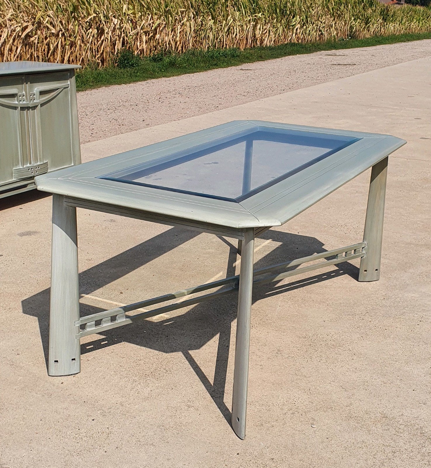Vintage Giorgetti eettafel Italiaans design pastel groen, Ophalen, Zo goed als nieuw, Postmodern post modern italy design