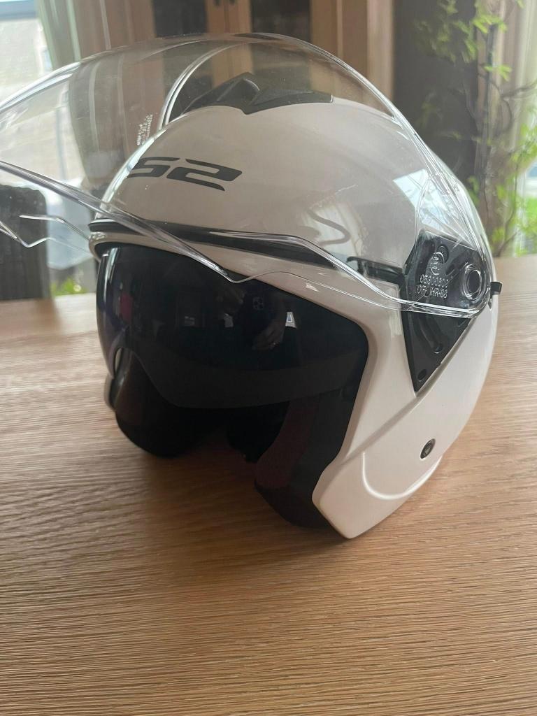 Helm LS2 Model Twister Gloss White Size M, Motoren, M, Dames, Jethelm, Tweedehands