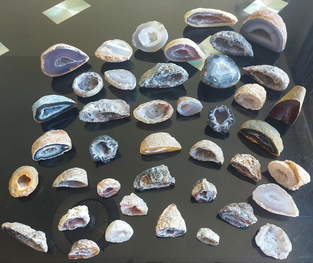 Agaat geodes verschillende kleuren en afmetingen, Ophalen