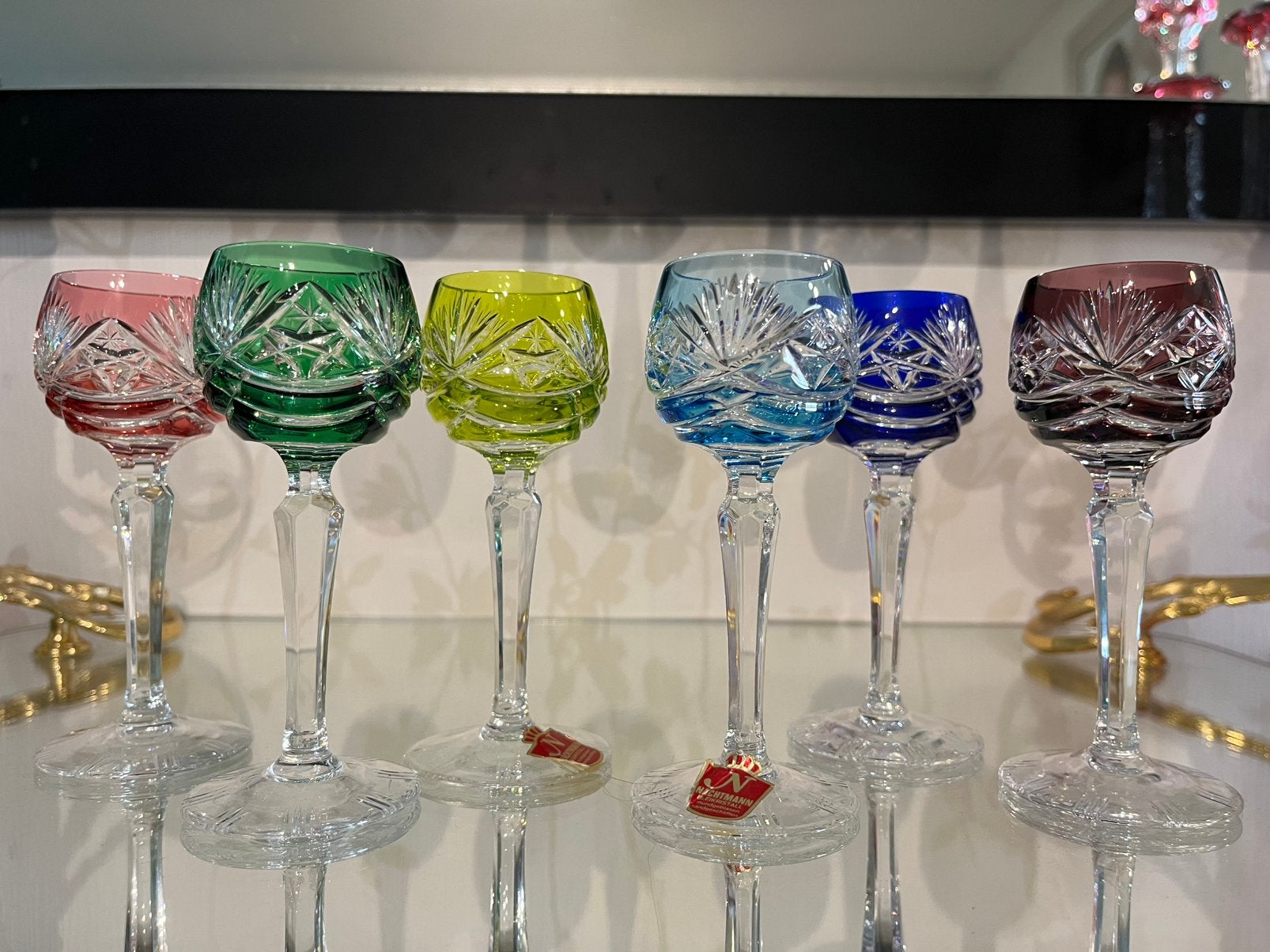 Nachtmann kristallen likeurglaasjes set van 6 – 12 cm, Verzamelen, Glas en Drinkglazen, Ophalen, Zo goed als nieuw