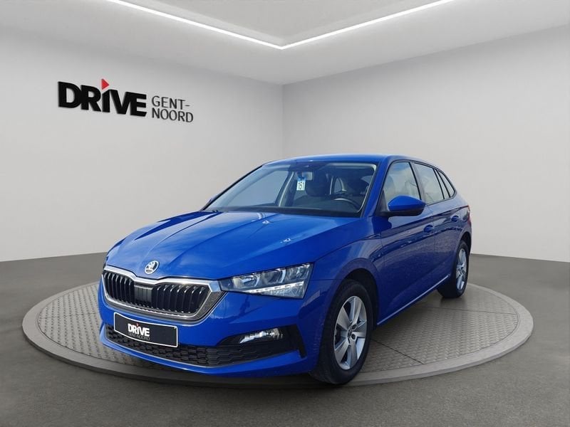 Skoda Scala TSI Ambition, Auto's, Voorwielaandrijving, Gebruikt, Zwart, Blauw