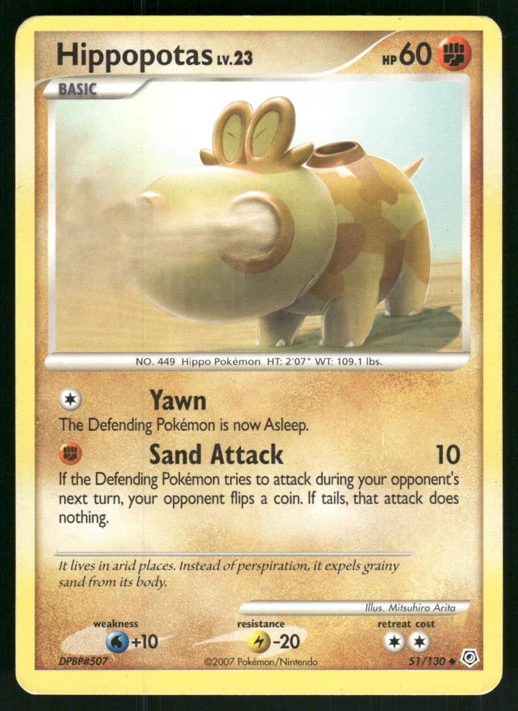 Hippopotas 51/130 - Diamond &amp; Pearl (Mint), Hobby & Loisirs créatifs, Jeux de cartes à collectionner | Pokémon, Utilisé, Envoi