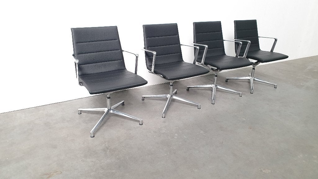 4x Valea Elle 408 design bureaustoel ICF zwart, Ophalen, Gebruikt, Zwart, Bureaustoel