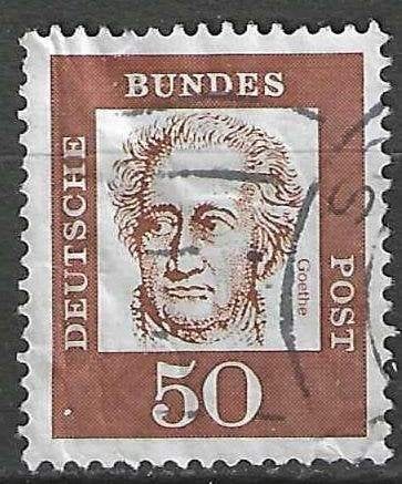 Duitsland Bundespost 1961-1964 - Yvert 229 - von Goethe (ST), Verzenden, Gestempeld