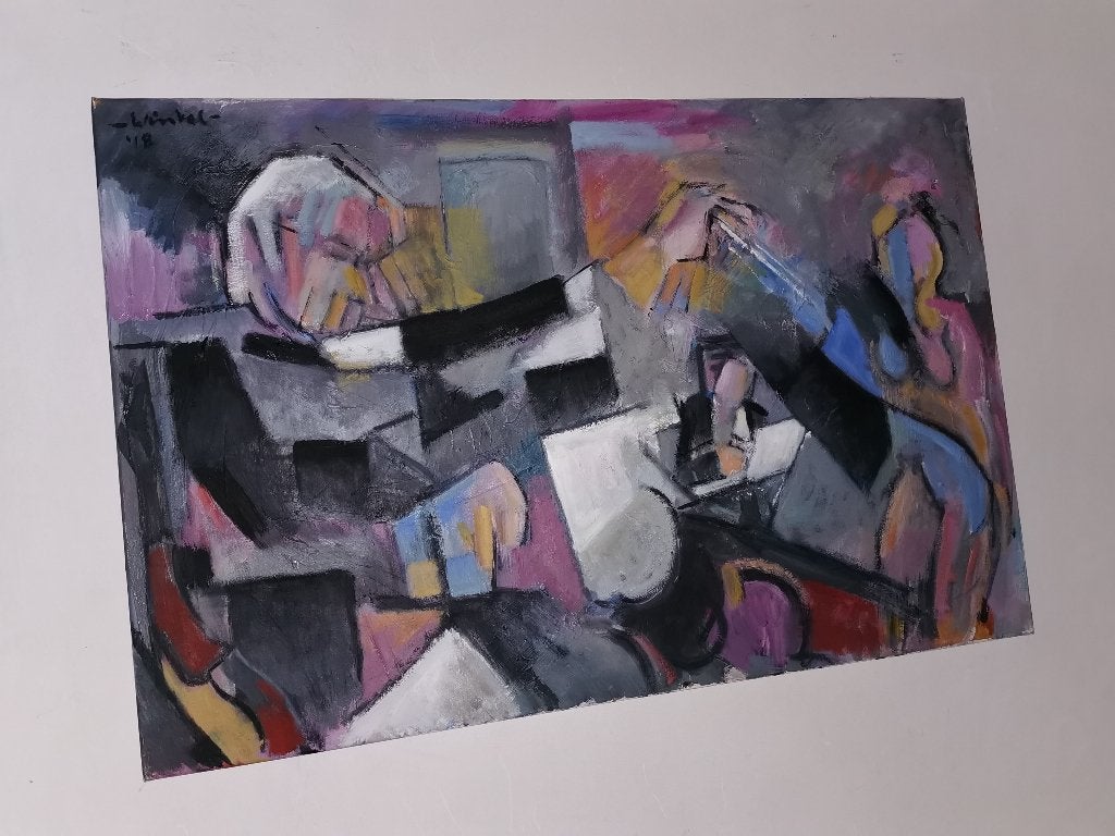 Origineel werk van Arien Winkel  Met certificaat, Ophalen, Gesigneerd, Doek