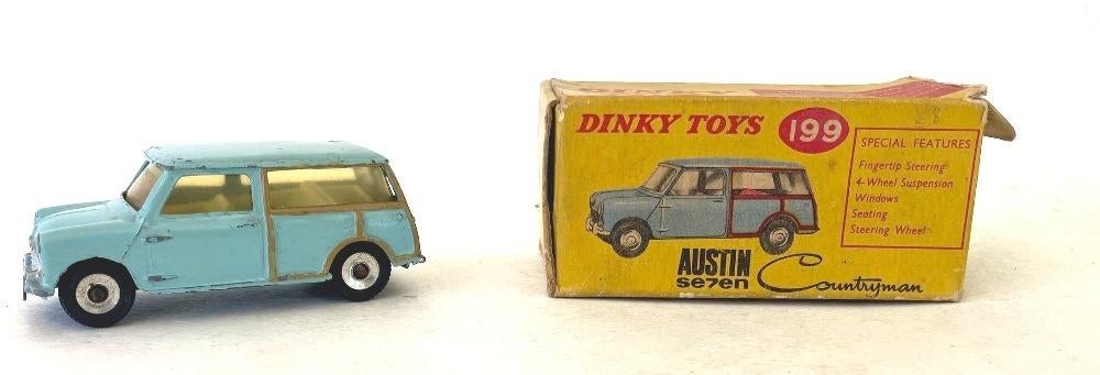 Austin Mini Countryman blauw Dinky Toys  # 199., Enlèvement ou Envoi, Utilisé, Voiture, Dinky Toys