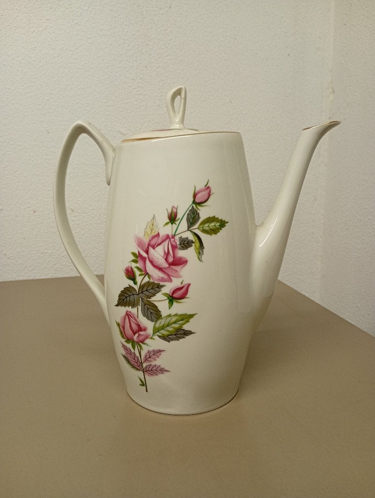 Antieke koffiekan met bloemmotief Chodziez, Antiquités & Art, Enlèvement