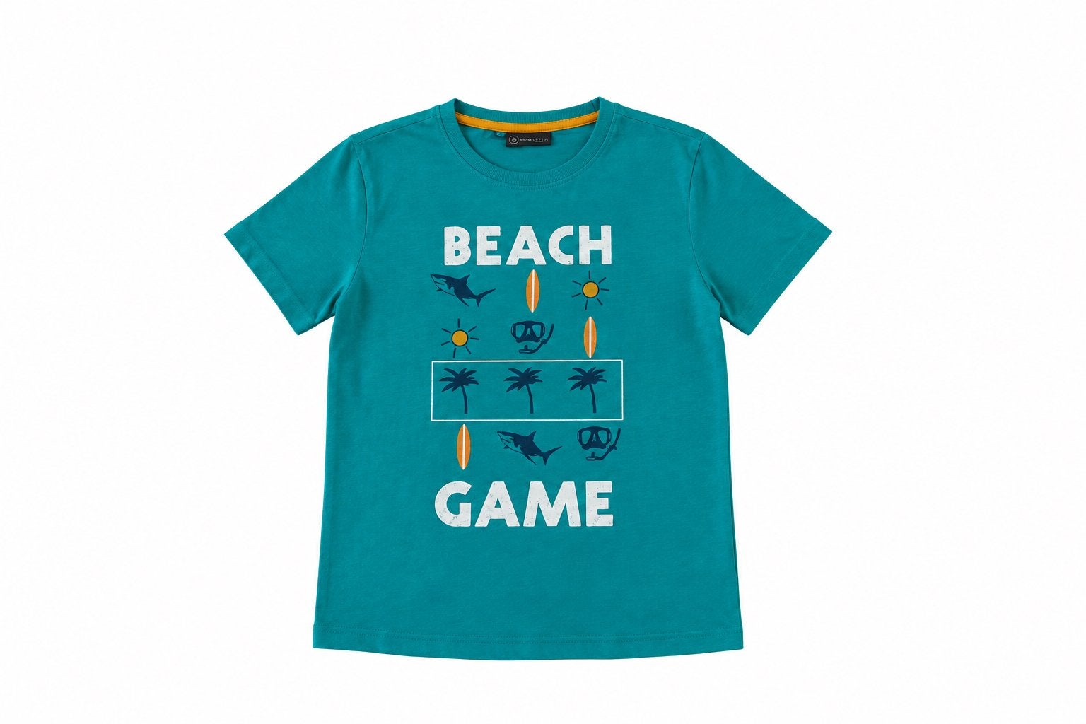 T-shirt turquoise « Beach Game » – Style été / plage, Kinderen en Baby's, Verzenden, Zo goed als nieuw, Jongen, Overige typen