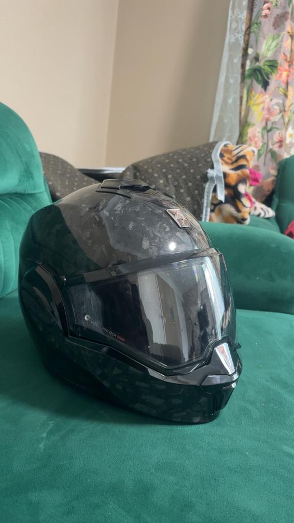 Scorpion EXO-Tech Evo Carbon Onyx helm (maat S), Motoren, Kleding | Motorhelmen, S, Ophalen