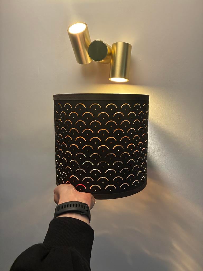 Ikea lampenkap nymö zwart messing 24cm, Huis en Inrichting, Ophalen, Gebruikt