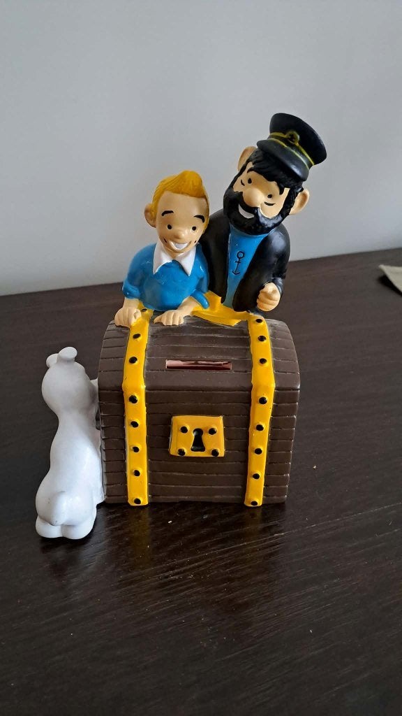 Tirelire Tintin pas d'origine, Verzamelen, Ophalen of Verzenden, Overige figuren, Gebruikt, Beeldje of Figuurtje