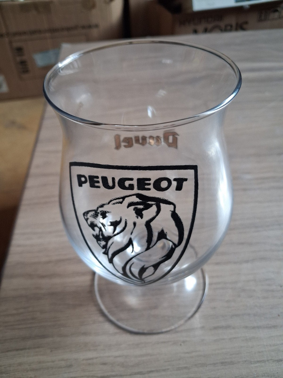 Duvel glas Peugeot, Ophalen of Verzenden, Duvel