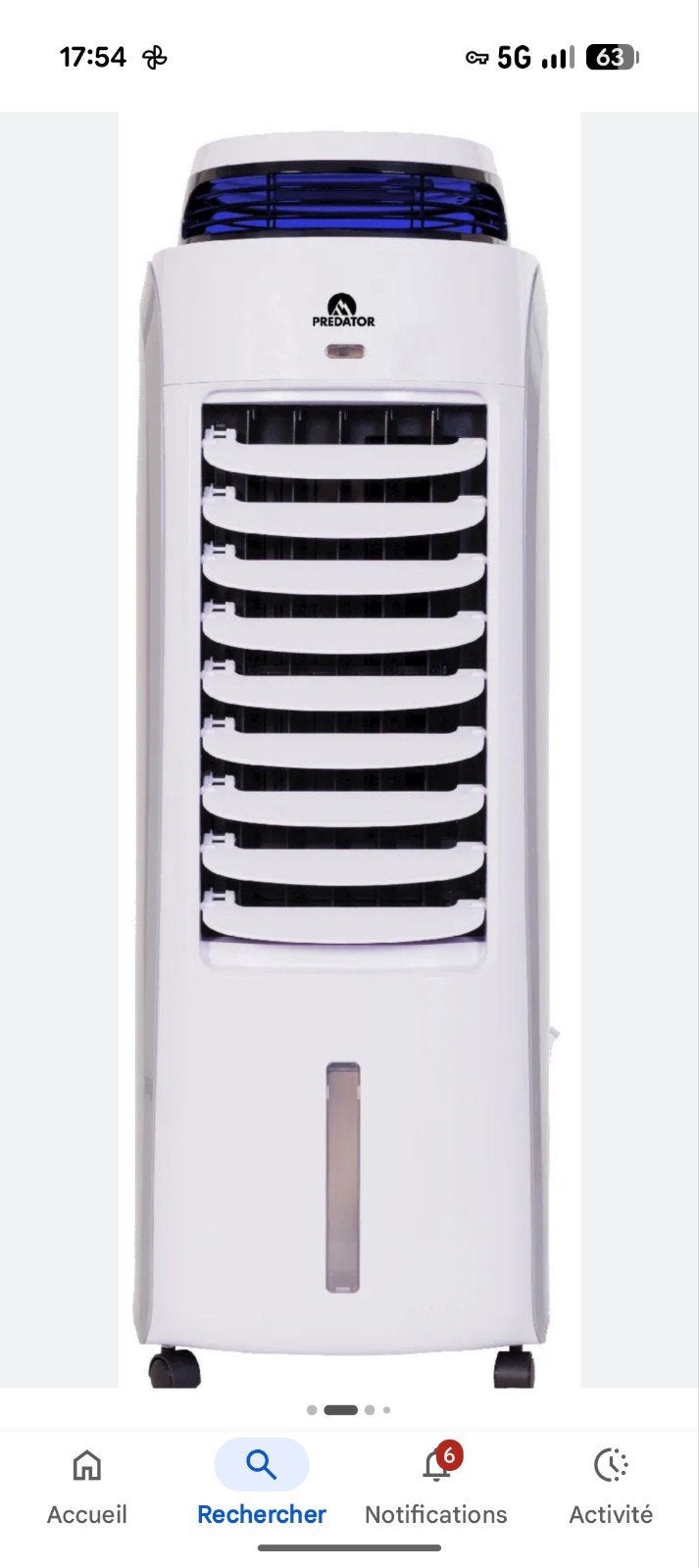 Ventilateur à eau sur roulettes + lumière bleu pour insecte, Télécommande
