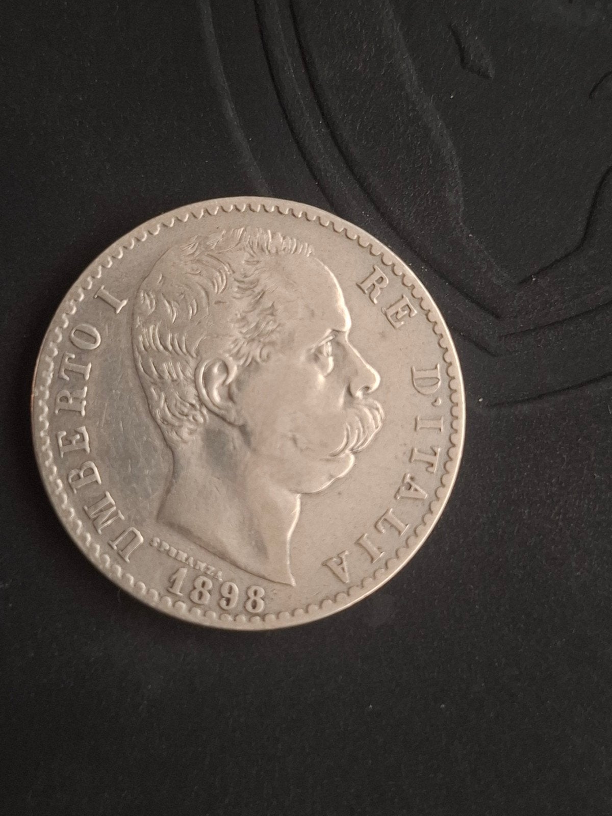 Zilveren 2 Lire munt Umberto I Italië 1898, Ophalen of Verzenden