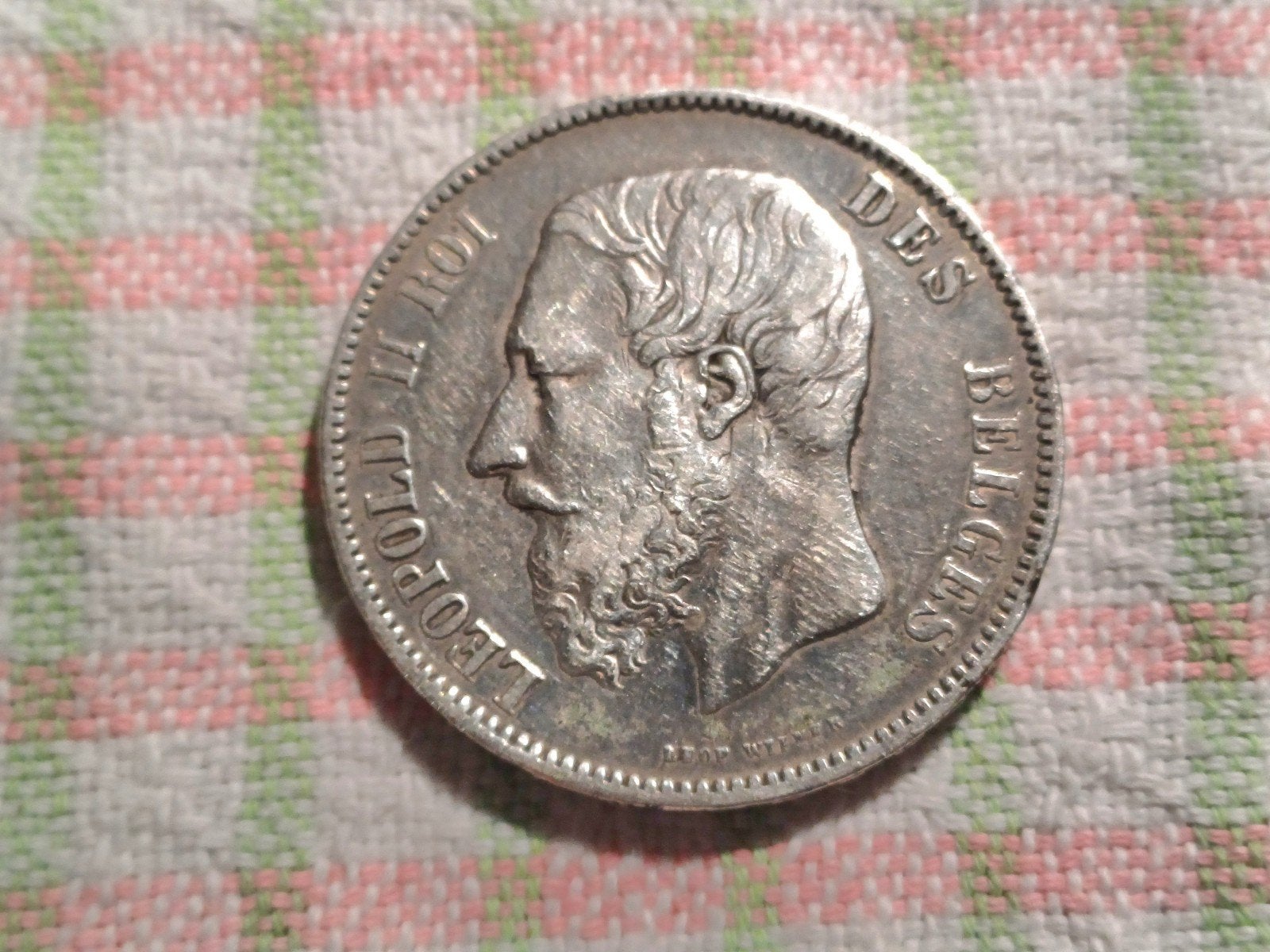 Belgique 5 francs 1876 argent, Enlèvement ou Envoi, Monnaie en vrac, Argent, Argent