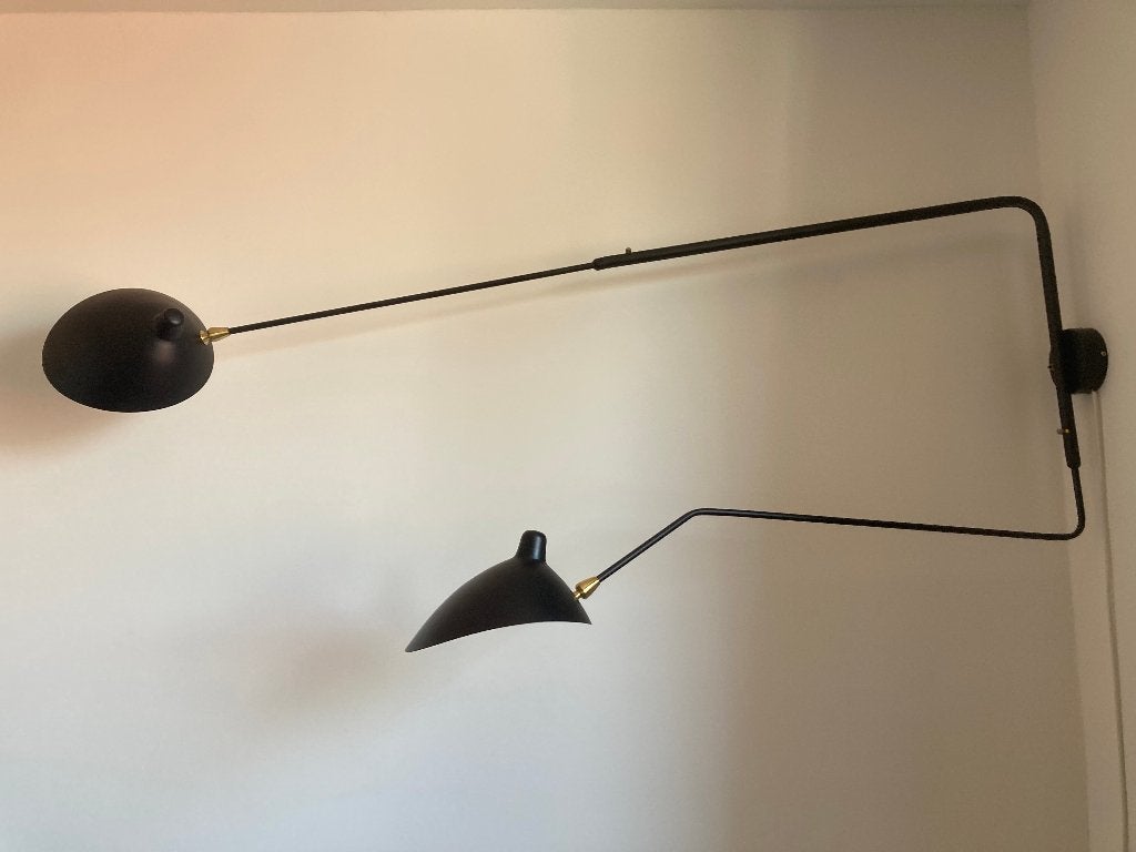 Prachtige wandlamp geinspireerd door Serge Mouille, Ophalen, Gebruikt, Zwart, E27 (groot)