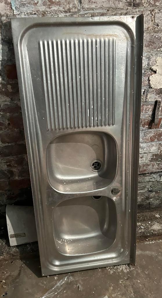 evier inox cuisine 1m20 / 50, Maison & Meubles, Cuisine | Éléments de cuisine, Enlèvement, Utilisé