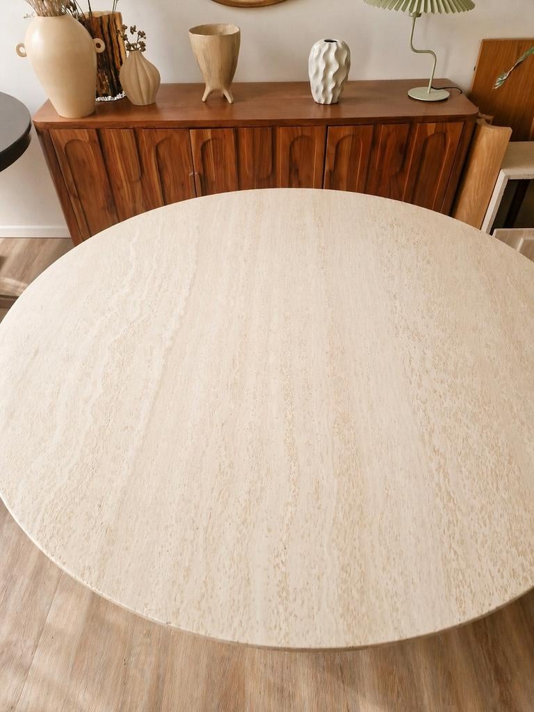 Vintage Traventin eettafel, Ophalen