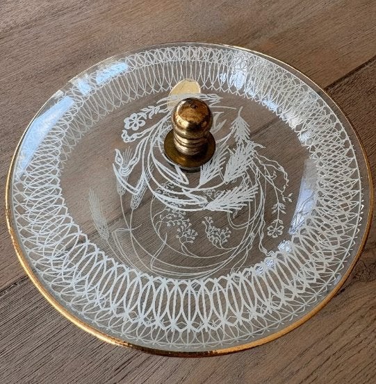Vintage glazen bonbon schaal van Heye Glas, Antiek en Kunst, Ophalen of Verzenden